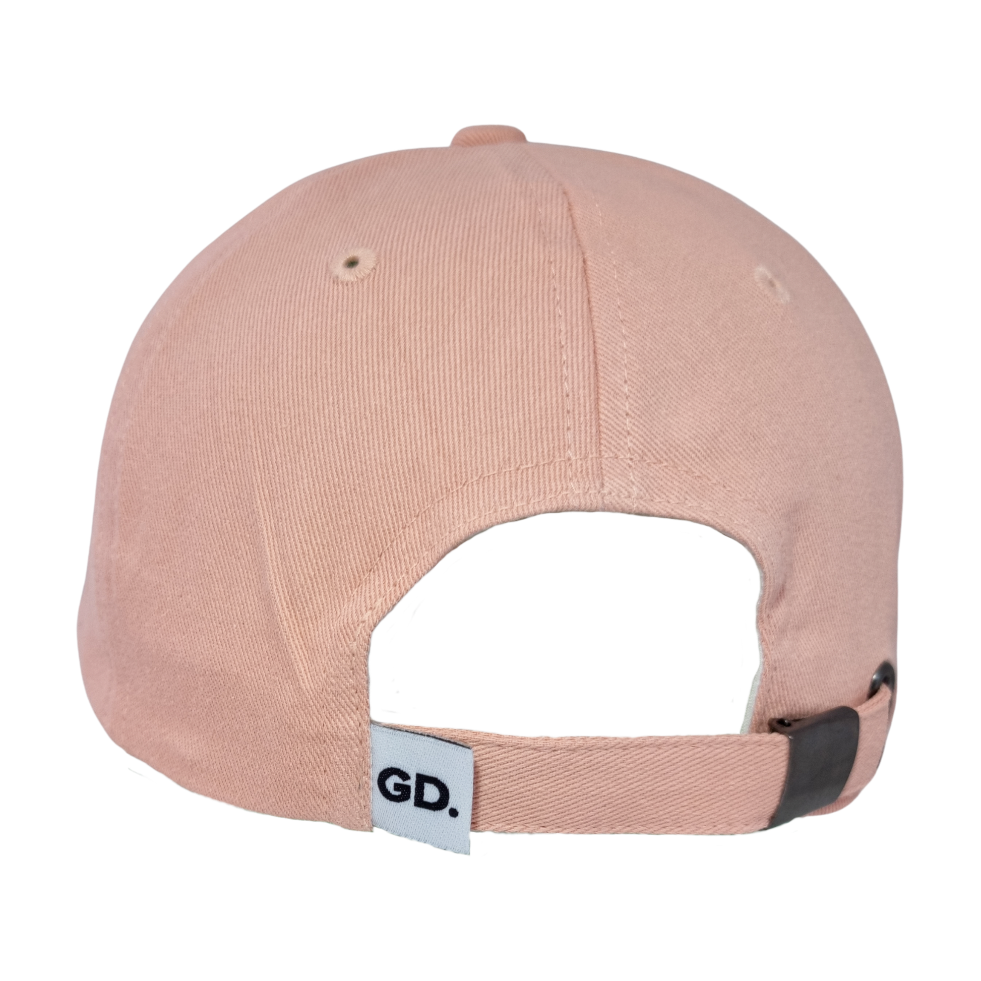 Image of Back view of Caps in light pink with adjustable strap and GD tag—perfect accessory for any dog lover.