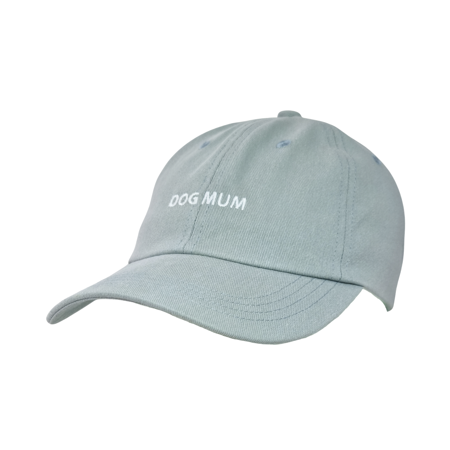Image of Light blue Caps with “DOG MUM” embroidered in white—a perfect accessory for dog lovers.